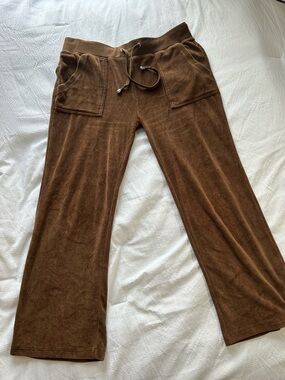 Brown Velour Y2k Tracksuit Pants Jade Fancy Articouture USA size 2X